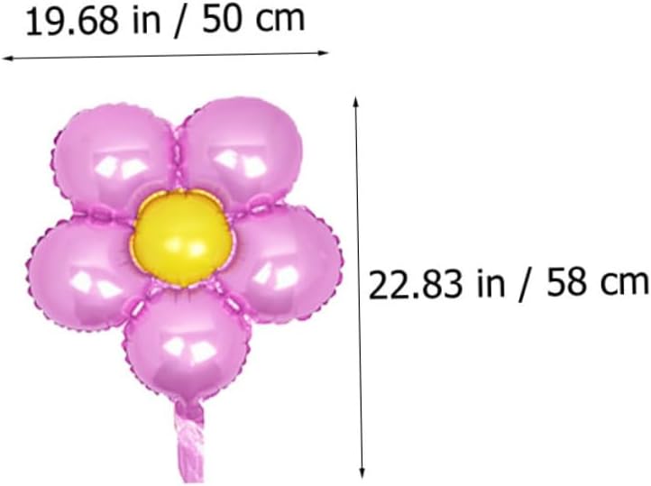 Flower Shaped Aluminum Foil Balloons 10Pcs Wedding Bridal Shower Party Decoration Set Random Color - Image 2